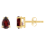 6x4mm Pear Shape Garnet 14k Yellow Gold Stud Earrings