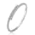 Bypass CZ Tennis Bracelet In White Rhodium Over Brass