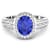 Oval Purple Tanzanite Diamond Bridge 14K White Gold Ring