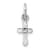 Rhodium Over Sterling Silver Child's April Preciosca Crystal Cross Pendant