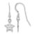 Rhodium Over Sterling Silver MLB LogoArt Houston Astros Dangle Earrings