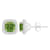 5mm Cushion Peridot 1/5 ctw Diamond Rhodium Over Sterling Silver Halo
Stud Earrings