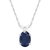 7x5mm Oval Sapphire 14k White Gold Pendant With Chain
