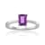 Rectangular Octagonal Amethyst Sterling Silver Solitaire Ring