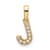 14K Yellow Gold Diamond Letter J Initial with Bail Pendant
