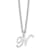Rhodium Over Sterling Silver Letter N Initial Necklace
