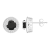 6mm Round Black Onyx 1/5 ctw Diamond Rhodium Over Sterling Silver Halo
Stud Earrings