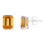 8x6mm Emerald Cut Citrine 14k White Gold Stud Earrings