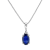 0.40ctw Oval Blue Sapphire and Round White Diamond Accent Pendant 14k
White Gold