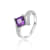 Princess Cut Amethyst with White Sapphire Accents Bypass Ring, 1.08ctw
