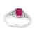 0.68ctw Ruby and Diamond Ring in 14k White Gold
