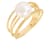 7-7.5mm White Cultured Freshwater Pearl 14K Yellow Gold Ring