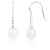 7-7½mm White Cultured Freshwater Pearl and Cubic Zirconia Rhodium Over
Sterling Silver Earrings