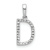 Rhodium Over 14k White Gold Diamond Letter D Initial Pendant