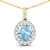 1.90ctw 14K Yellow Gold Oval Aquamarine and White Diamond Pendant with
18 inch Cable Chain