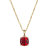 Lab Created Ruby And Diamond Simulant 18k Yellow Gold Over Silver July
Birthstone Pendant 4.42ctw