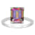 10x8mm Emerald Cut Mystic Topaz and 1/10 ctw Diamond Rhodium Over
Sterling Silver Ring