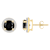 6mm Round Black Onyx And Created White Sapphire 10k Yellow Gold Halo
Stud Earrings