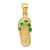 14k Yellow Gold Textured 3D May Cubic Zirconia Birthstone Flip Flop Pendant