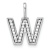 14K White Gold Diamond Lower Case Letter W Initial Pendant