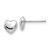 Rhodium Over 14k White Gold 6mm Heart Stud Earrings