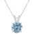 8mm Round Sky Blue Topaz With Diamond Accents Rhodium Over Sterling
Silver Pendant with Chain