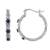 Sterling Silver Lab Created Sapphire Byzantine Hoop Earrings .4ctw