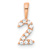 14k Rose Gold Diamond Number 2 Pendant
