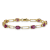 14k Yellow Gold and Rhodium Over 14k Yellow Gold Diamond and Oval Ruby Bracelet