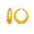 14K Yellow Gold Over Sterling Silver Bamboo Acrylic Hoops in Honey