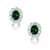 Emerald Color CZ Halo Stud Earrings In Sterling Silver 7.4ctw