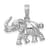 Rhodium Over 14k White Gold 3D Polished Elephant Pendant