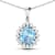 Pear Aquamarine and White Diamond 14K White Gold Pendant with 18 inch
Cable Chain 2.30ctw
