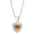 Yellow And White Cubic Zirconia Rhodium Over Silver Children's Heart
Pendant With Chain 0.49ctw