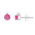 4mm Round Pink Topaz with Diamond Accents 14k White Gold Stud Earrings