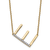 14k Yellow Gold and Rhodium Over 14k Yellow Gold Sideways Diamond
Initial E Pendant 18 Inch Necklace