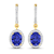 2.18ctw 14K Yellow Gold Tanzanite and White Diamond Halo Earrings