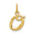 10K Yellow Gold Polished Letter o Initial Charm