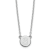 Rhodium Over Sterling Silver Tiny Circle Block Letter S Initial Necklace