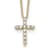 10k Yellow Gold 0.33 ctw Diamond Cross Pendant with 18 inch Cable Chain