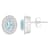 6x4mm Oval Aquamarine 1/5 ctw Diamond Rhodium Over Sterling Silver Halo
Stud Earrings