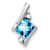 Rhodium Over 10k White Gold 0.7 ctw Cushion Swiss Blue Topaz and Diamond
Chain Slide Pendant