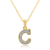 White Diamond Accent 10k Yellow Gold C Initial Pendant With 18” Rope Chain