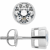 White Cubic Zirconia 14k White Gold Studs With Velvet Gift Box 2.00ctw