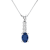 0.60ctw Sapphire and Diamond Pendant in 14K White Gold