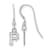 Rhodium Over Sterling Silver MLB LogoArt Pittsburgh Pirates Dangle Earrings