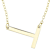 Sideways Initial T Necklace In Solid 14K Yellow Gold 18 Inch