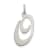 Rhodium Over Sterling Silver Fancy Script Letter O Initial Charm