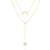 Sterling Statements 14K Yellow Gold Over Sterling Silver CZ Celestial
Double Layer Necklace