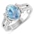 1.58ctw Blue Aquamarine and Diamond 14K White Gold Halo Ring